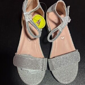 Steve Madden Sparkly Silver Kids Dress Sandals